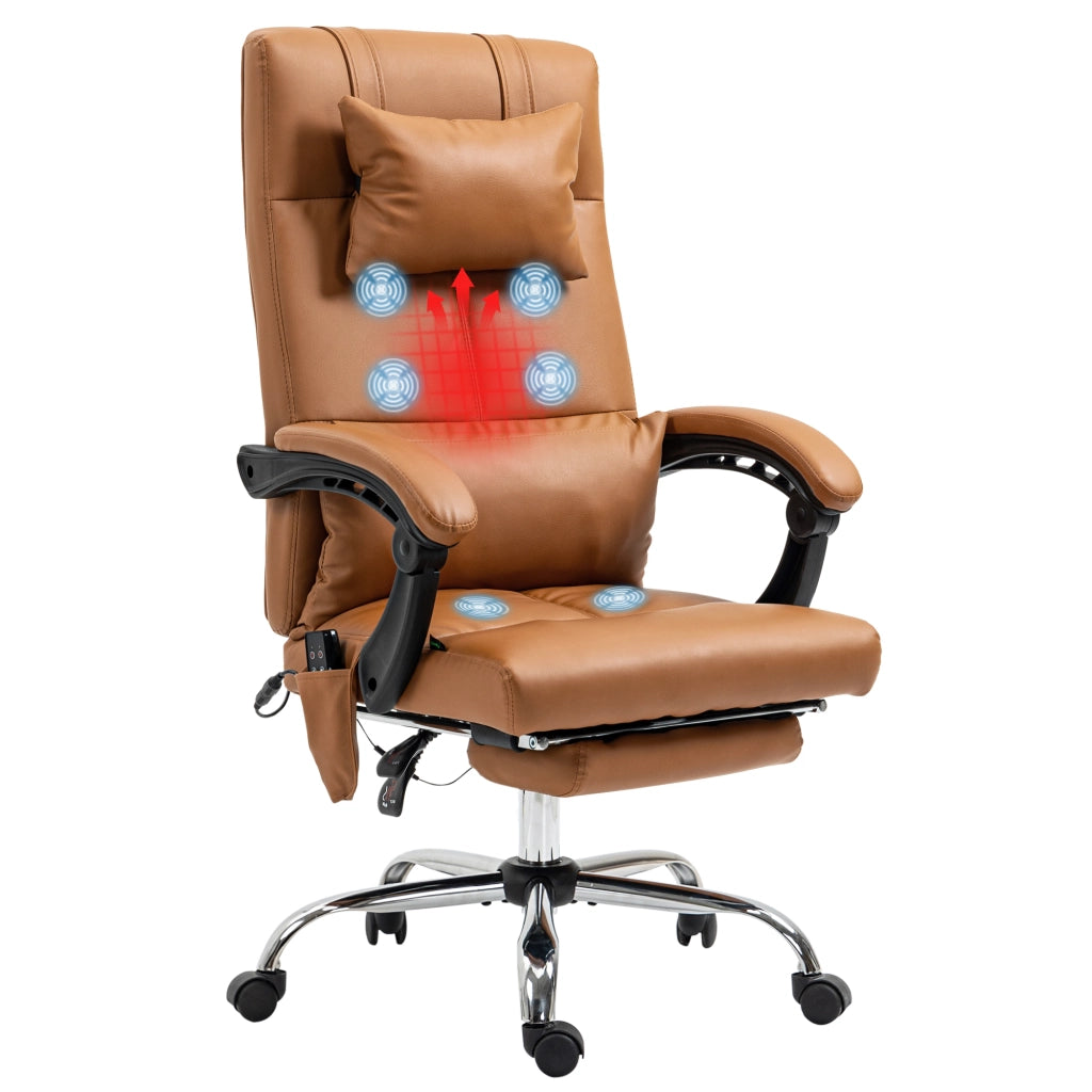 Sedia da Ufficio Ergonomica con Massaggio ¨C Zephmum ¨C Beige 66x67x114-122cm