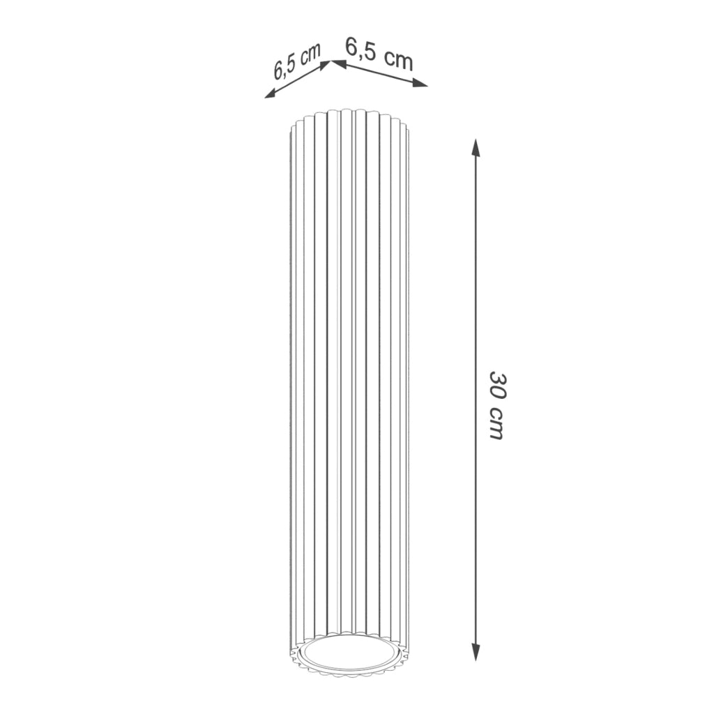 Spot soffitto tubo rigato beige 30cm GU10 Pure Lume