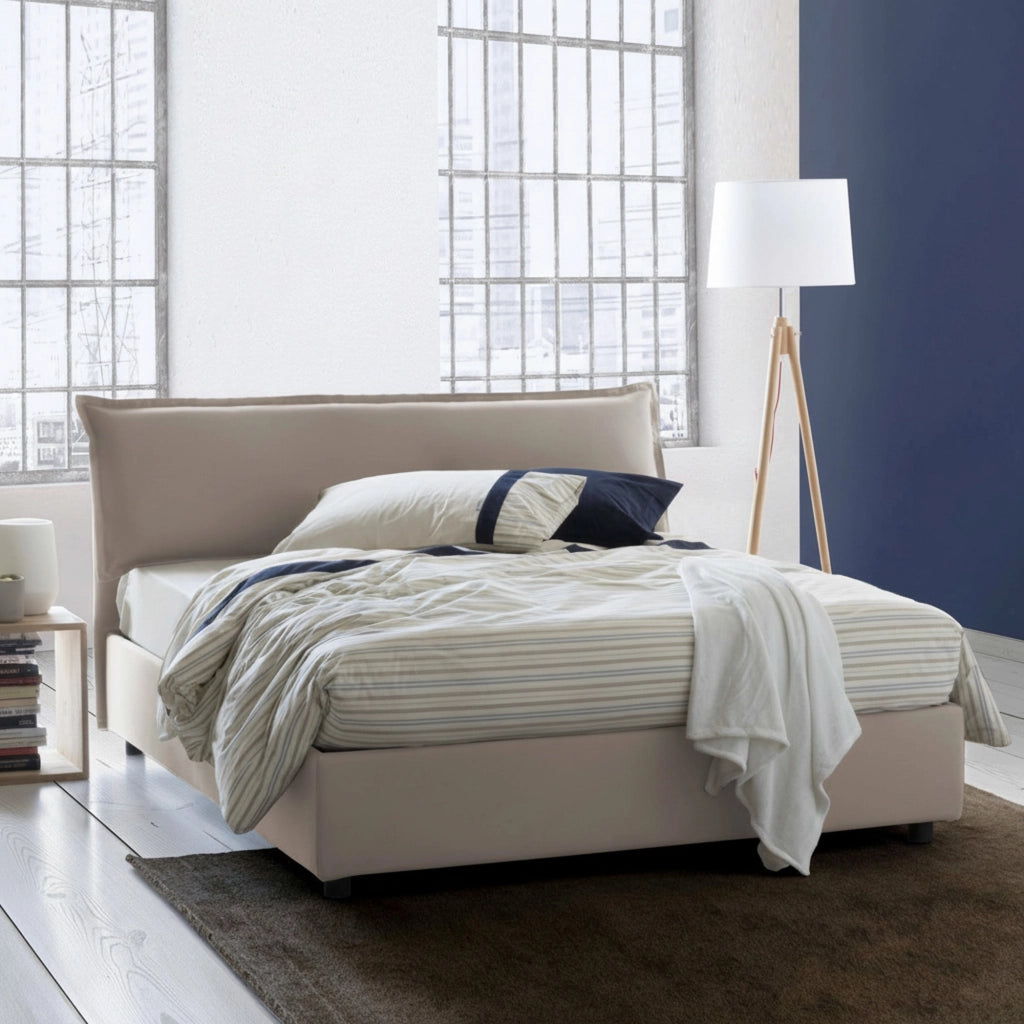 Letto Matrimoniale Andyymion, Letto Matrimoniale Sfoderabile Made in Italy, Grigio Tortora\