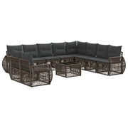 Set Divano da Giardino 11 pcs Grigio e Grigio Scuro polyrattan 3435467