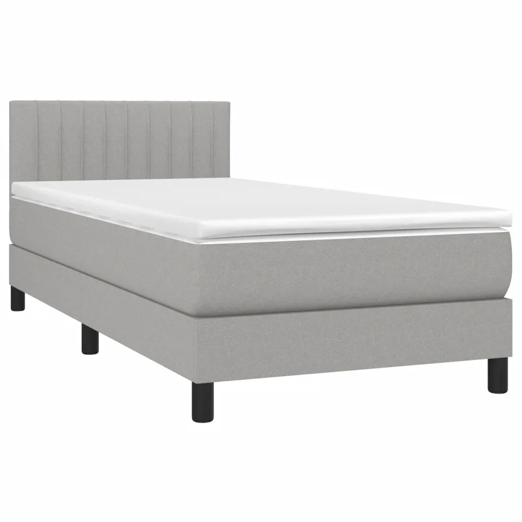 Giroletto a Molle con Materasso Grigio Chiaro 90x200 cm Tessuto 3140185