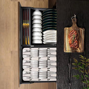 Organizzatore per utensili da cucina - Raccoglitore di posate compatto per cassetti sottili - Bianco