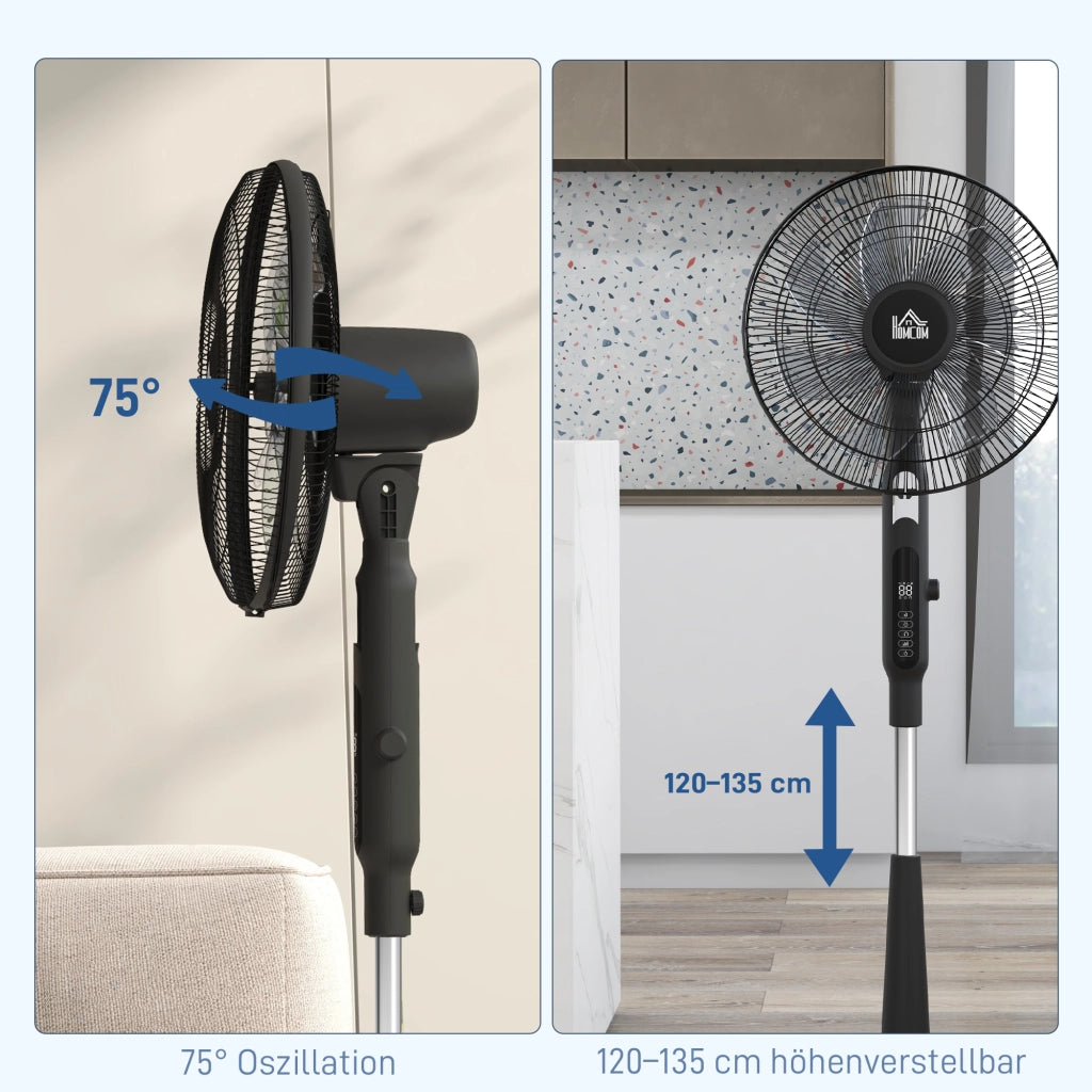 Ventilatore da terra con telecomando ¨C zephmum ¨C 3 velocit¨¤, nero