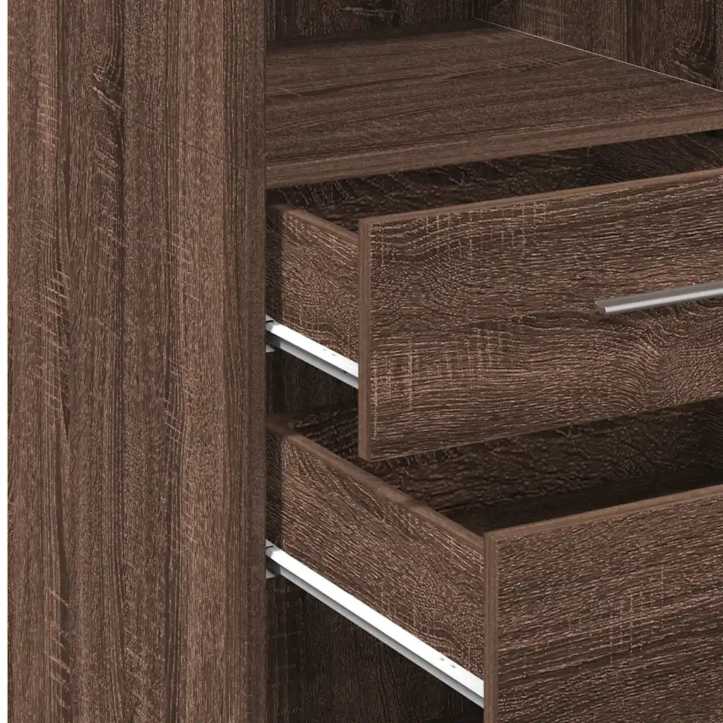Credenza-Buffet-Armadio da cucina Rovere Marrone 50x42,5x124 cm in Legno Multistrato