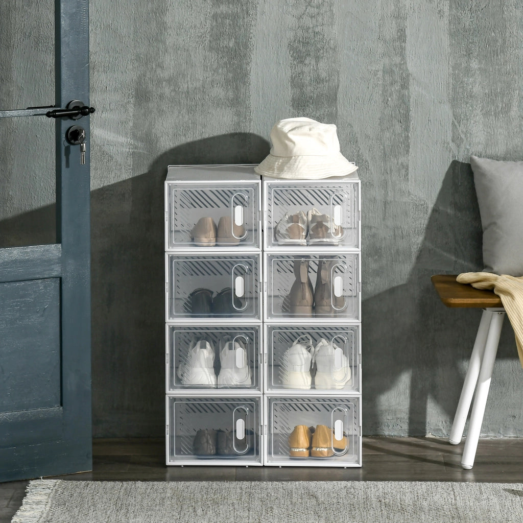Scarpiera Modulare con 8 Cubi ¨C zephmum ¨C Bianco e Trasparente 25x35x19