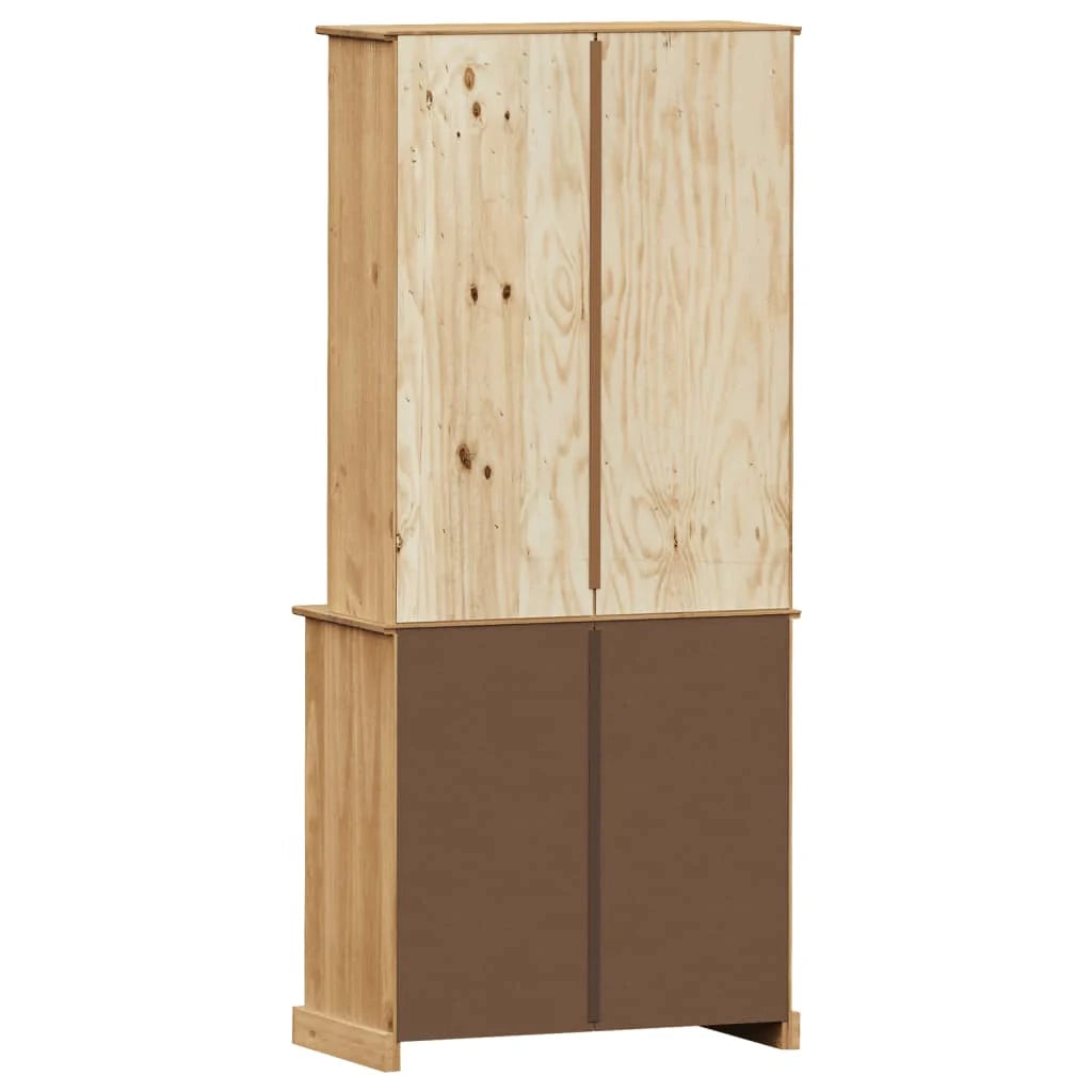 Buffet credenza cassettiera armadio mobile contenitore organizer cucina soggiorno salotto alto 78 x 40 x 175 cm legno di pino massiccio marrone 02_0035658