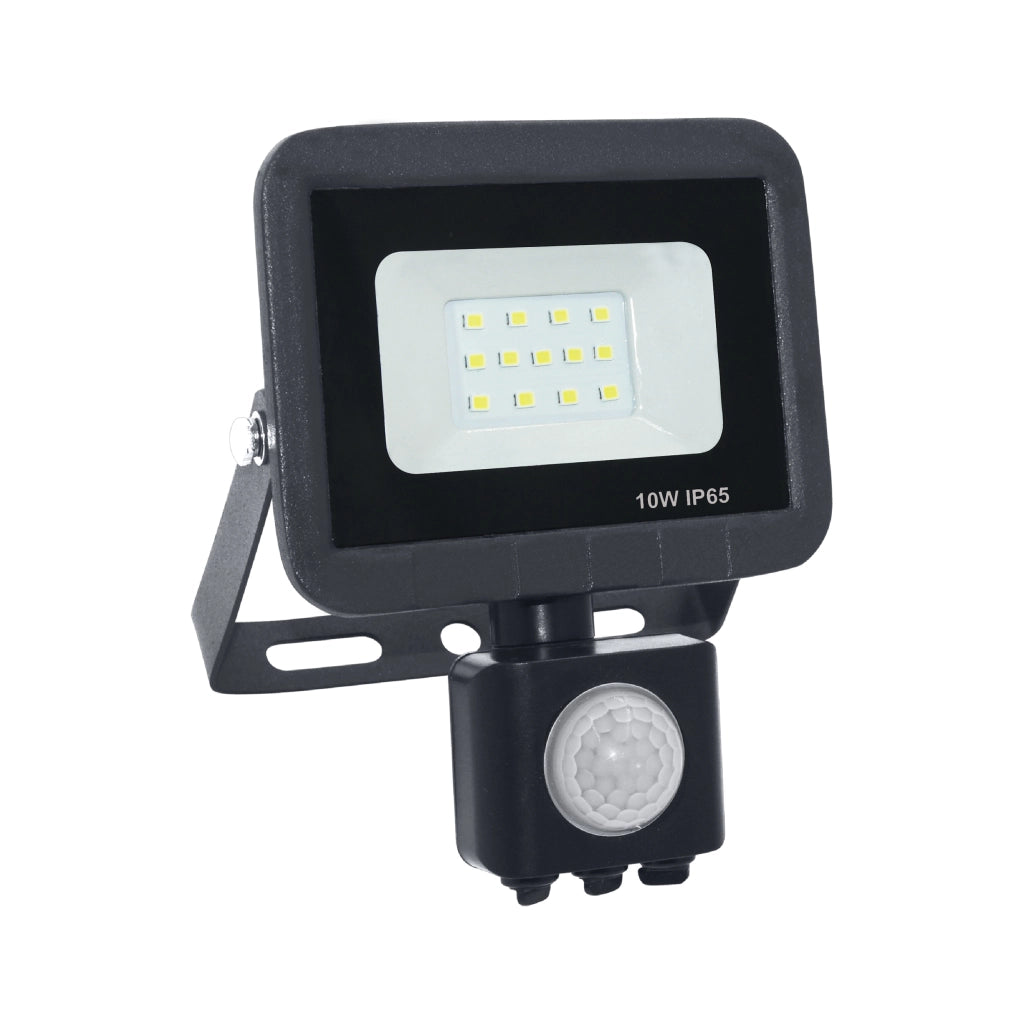 Faro LED 10W con sensore PIR 6500K 120° IP65 nero Polux