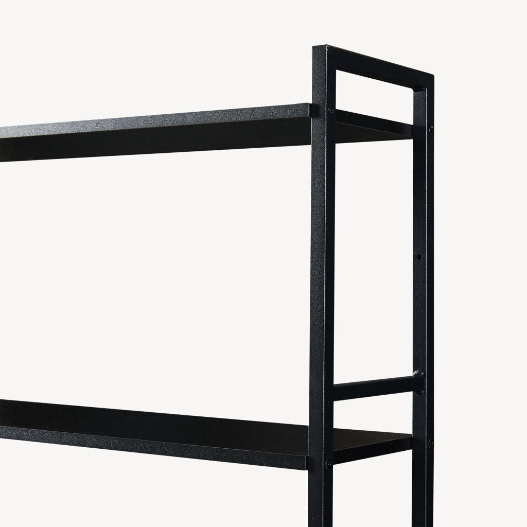Scaffale Sopra WC Ljukhobro a 3 Ripiani Mensola da Bagno 164 x 64 x 20 cm - Nero [en.casa]