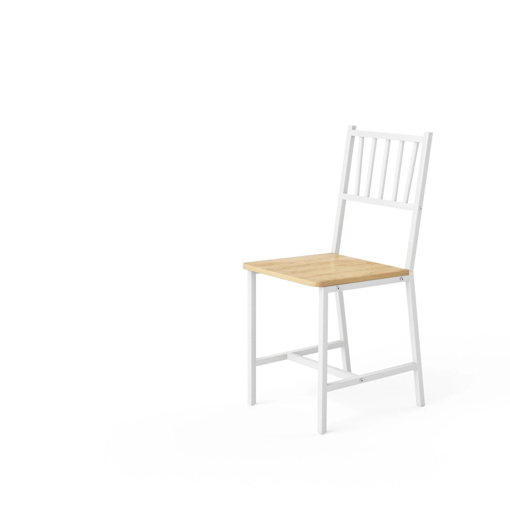 TAVOLO da pranzo Set 3 pezzi 90x60x75,5 cm Naturale/Bianco in truciolato e acciaio