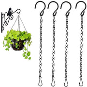 OUDQFCJ 4 pezzi di catenella metallica 50 cm per l'appoggio di vasi di piante, piante da appartamento, vasi di fiori, uccelli, lanterne, interni ed esterni, nero