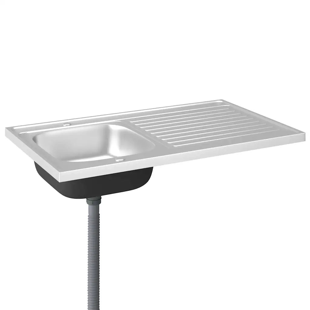 Lavello Cucina e Scolapiatti Argento 1000x600x155 mm in Acciaio cod mxl 51783