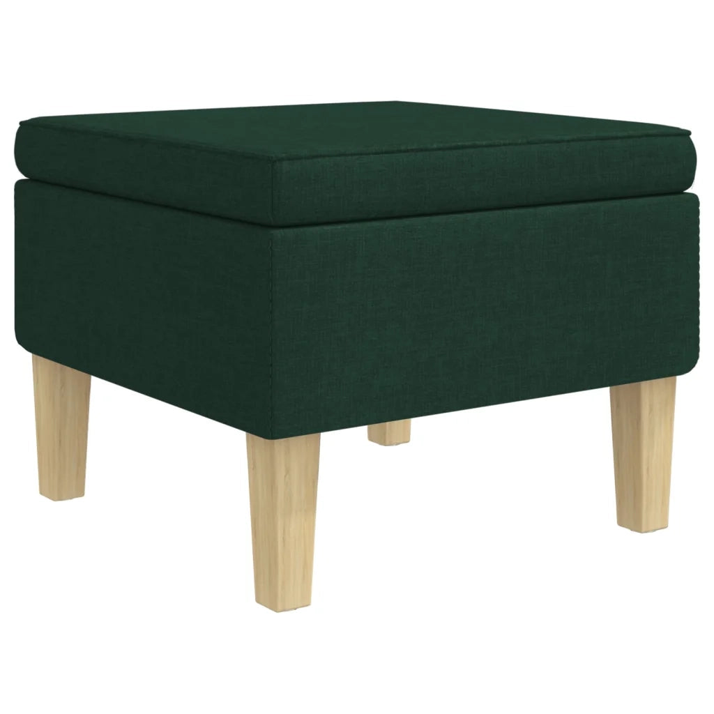 vidaXL Poltrona con Gambe a Dondolo e Sgabello Verde Scuro in Tessuto