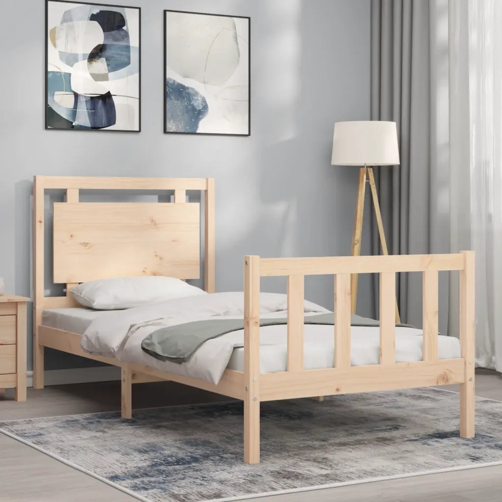 Giroletto senza Materasso-Struttura Letto 100x200 cm in Legno Massello di Pino 351513