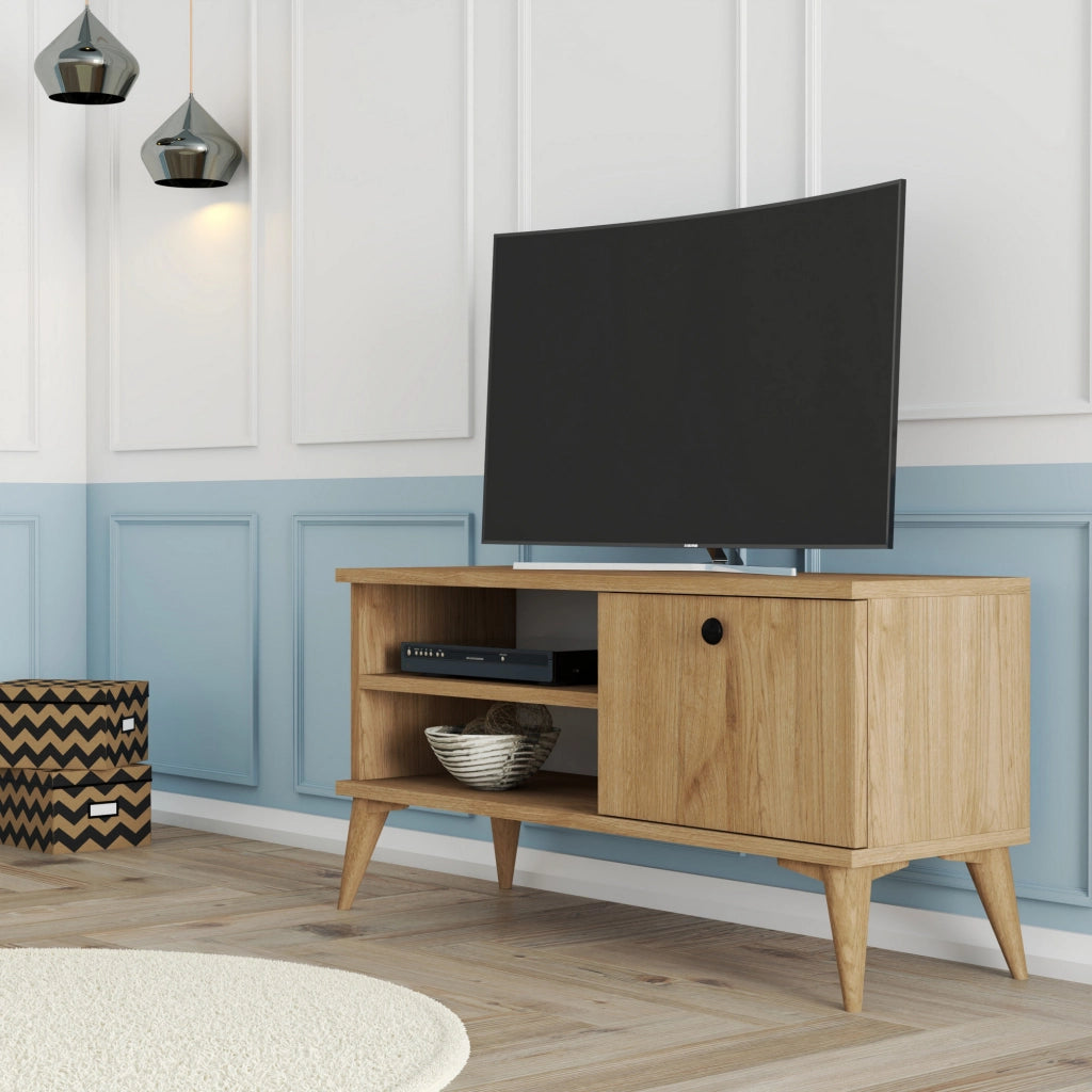 Porta TV in legno "Retro" - 90 x 29 x 44 cm - Rovere