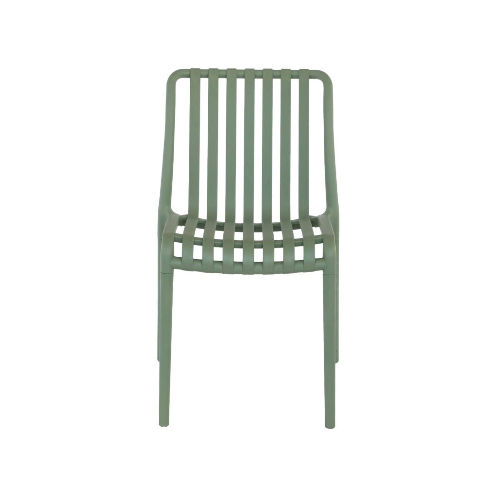 Set 4 sedie da giardino impilabili in plastica, verde grigio