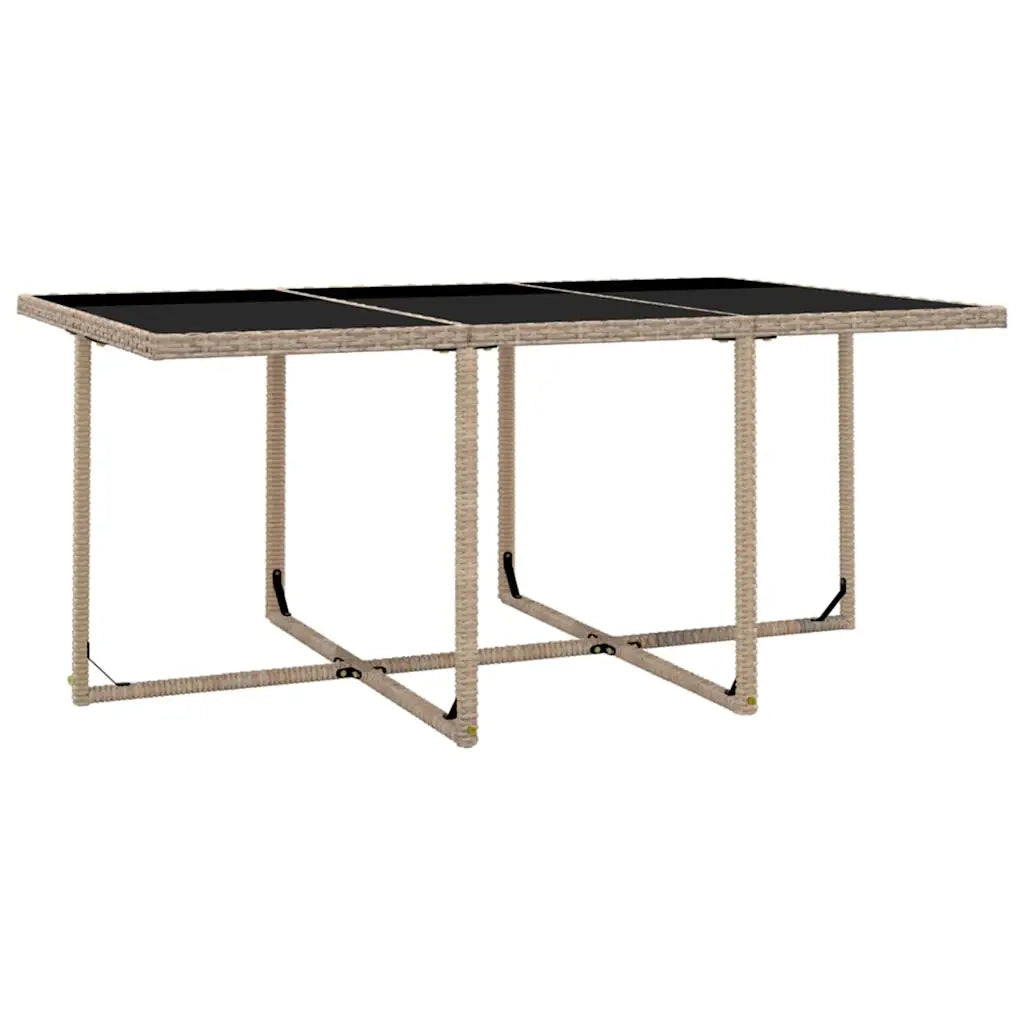 Set da Pranzo da Giardino 11 pz con Cuscini in Polyrattan Beige 42549