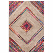 Tappeto multicolore in juta 160 x 230 cm rettangolare con motivo Soggiorno Camera da letto