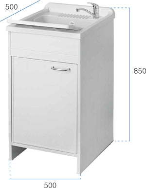 Mobile Lavatoio in PVC 50x50x85 cm 1 Anta Forlani Garden Bianco