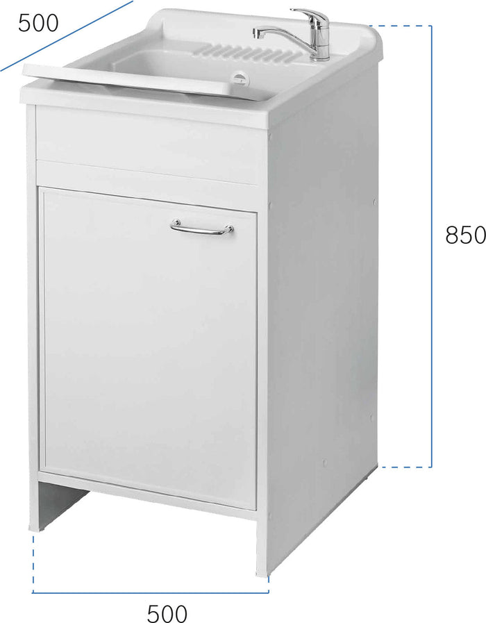 Mobile Lavatoio in PVC 50x50x85 cm 1 Anta Forlani Garden Bianco