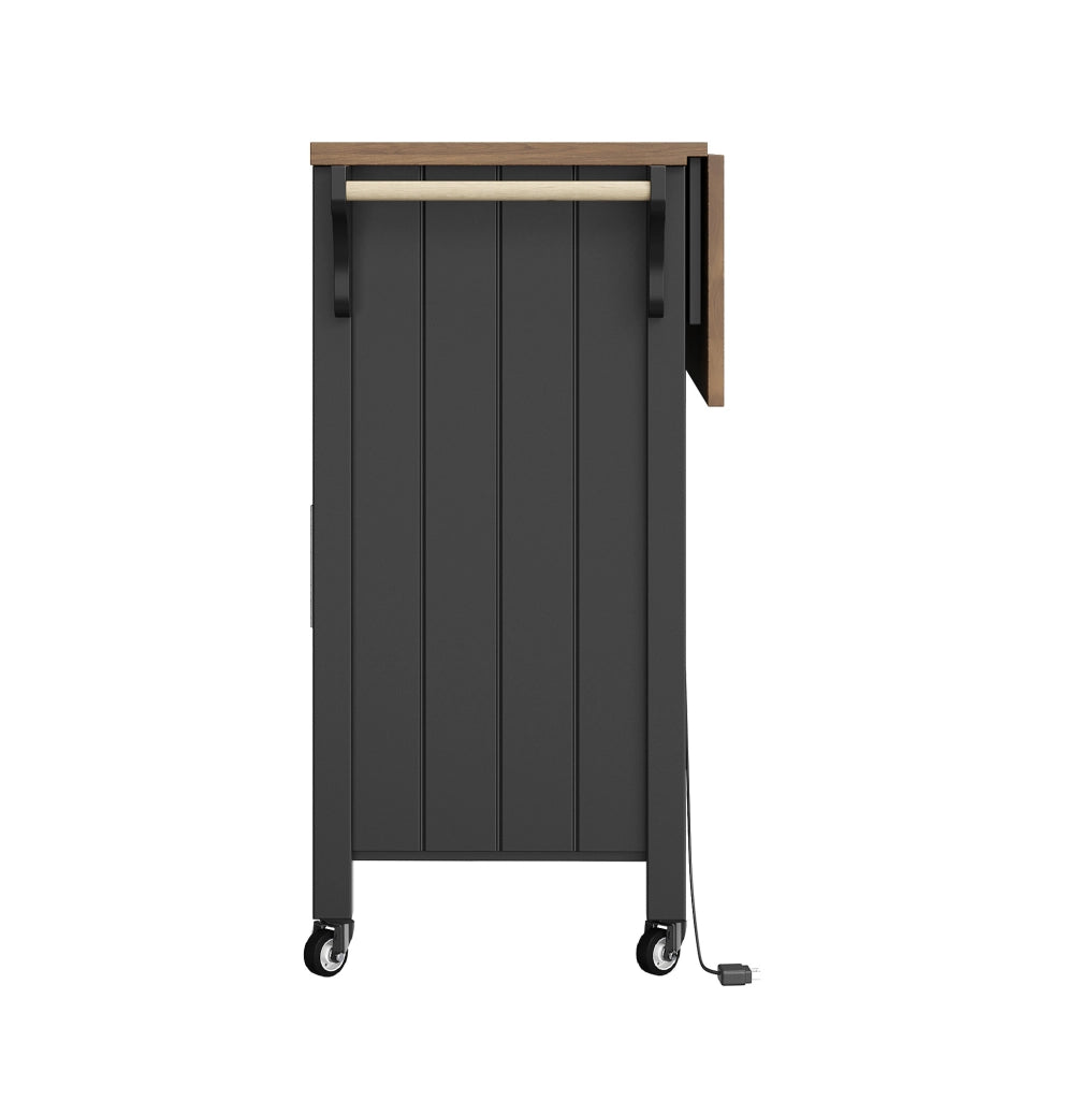 Carrello da cucina 139x40x94 cm pieghevole in MDF nero