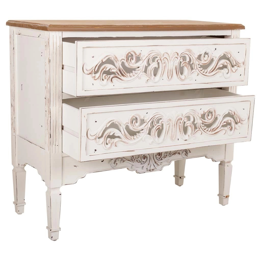 Cassettiera in legno bianco 86x38x76h