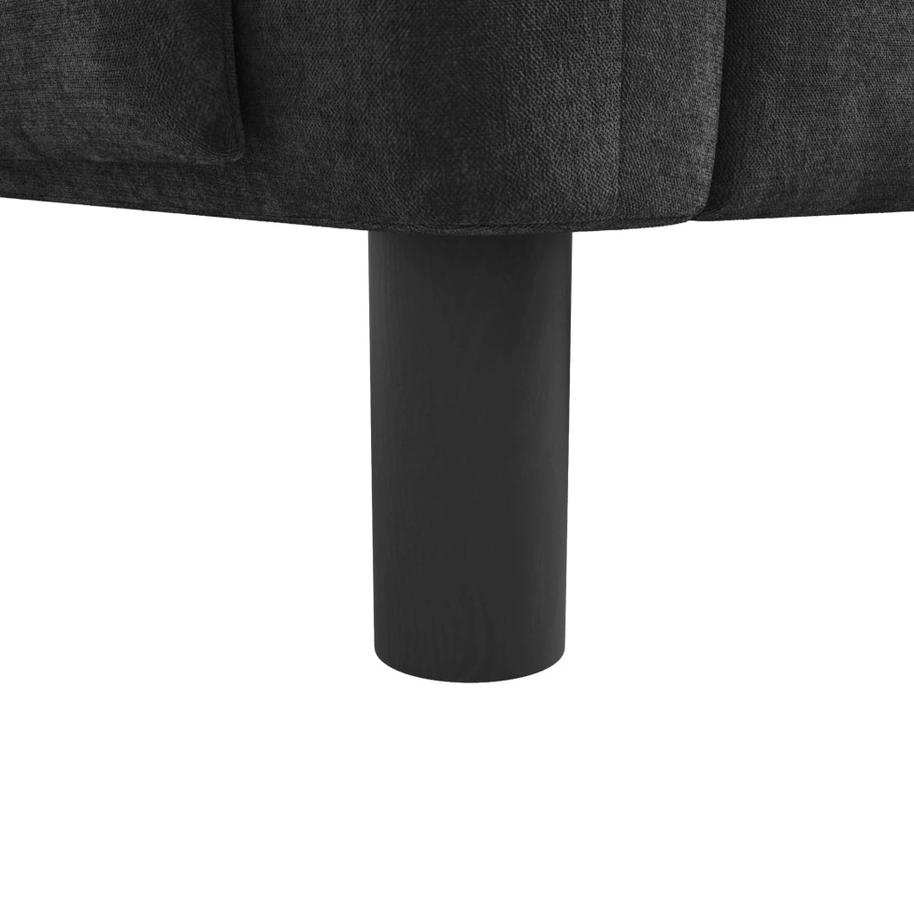 Divano 2 posti ULEVR 158x80x88,5 cm in ciniglia grigia con 2 cuscini, tasche laterali e piedi in plastica