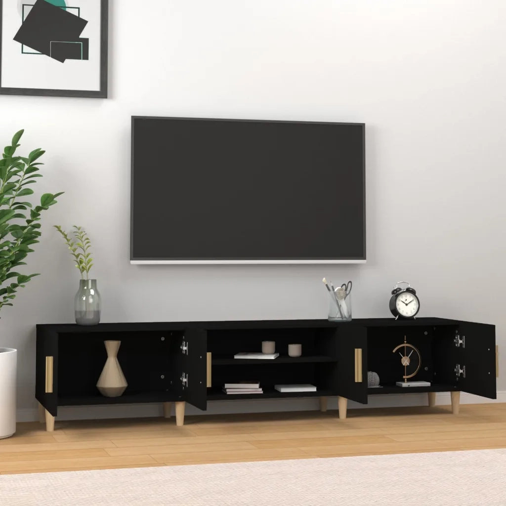 Mobile Porta TV Nero 180x31,5x40 cm in Legno Multistrato 816257