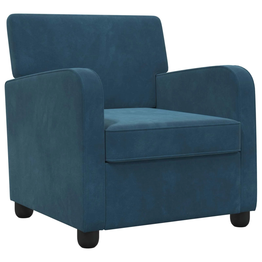 Poltrona-Divano Sedia Blu Velluto 480793