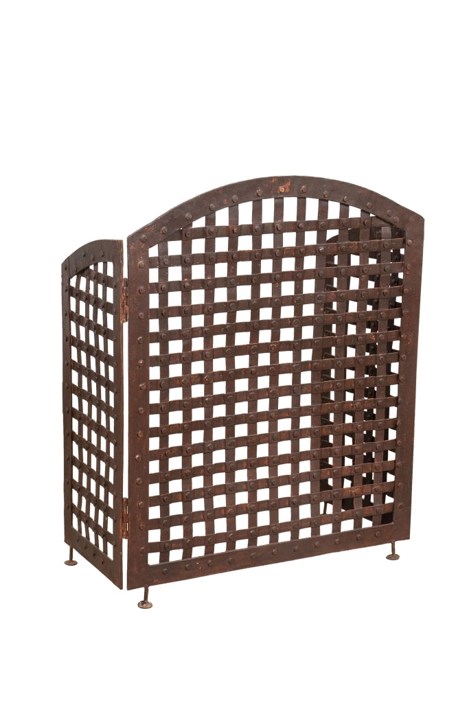 Biscottini Parascintille in ferro battuto lavorato a mano L120XPR3XH77 cm realizzato