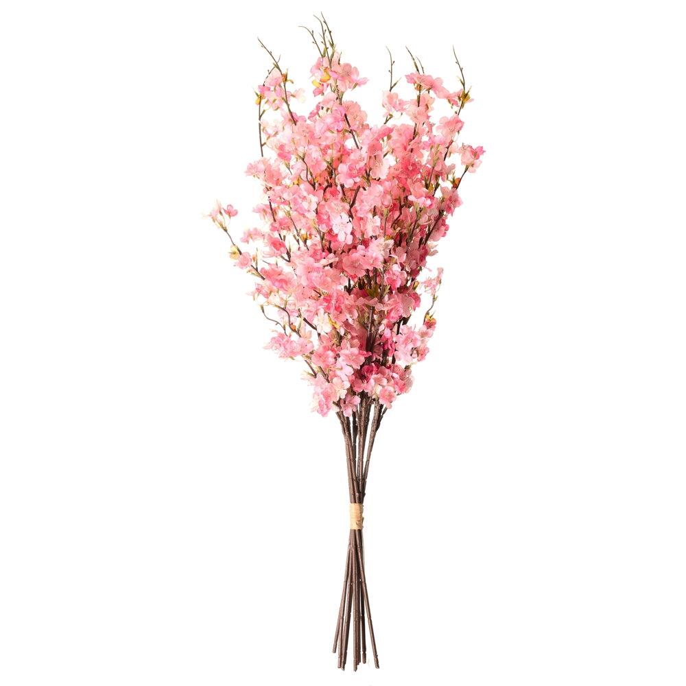 Bouquet di fiori artificiali Fiori di ciliegio rosa Composizione decorativa artificiale 95 cm Decorazione da tavolo fatta a mano Soggiorno Sala da pranzo