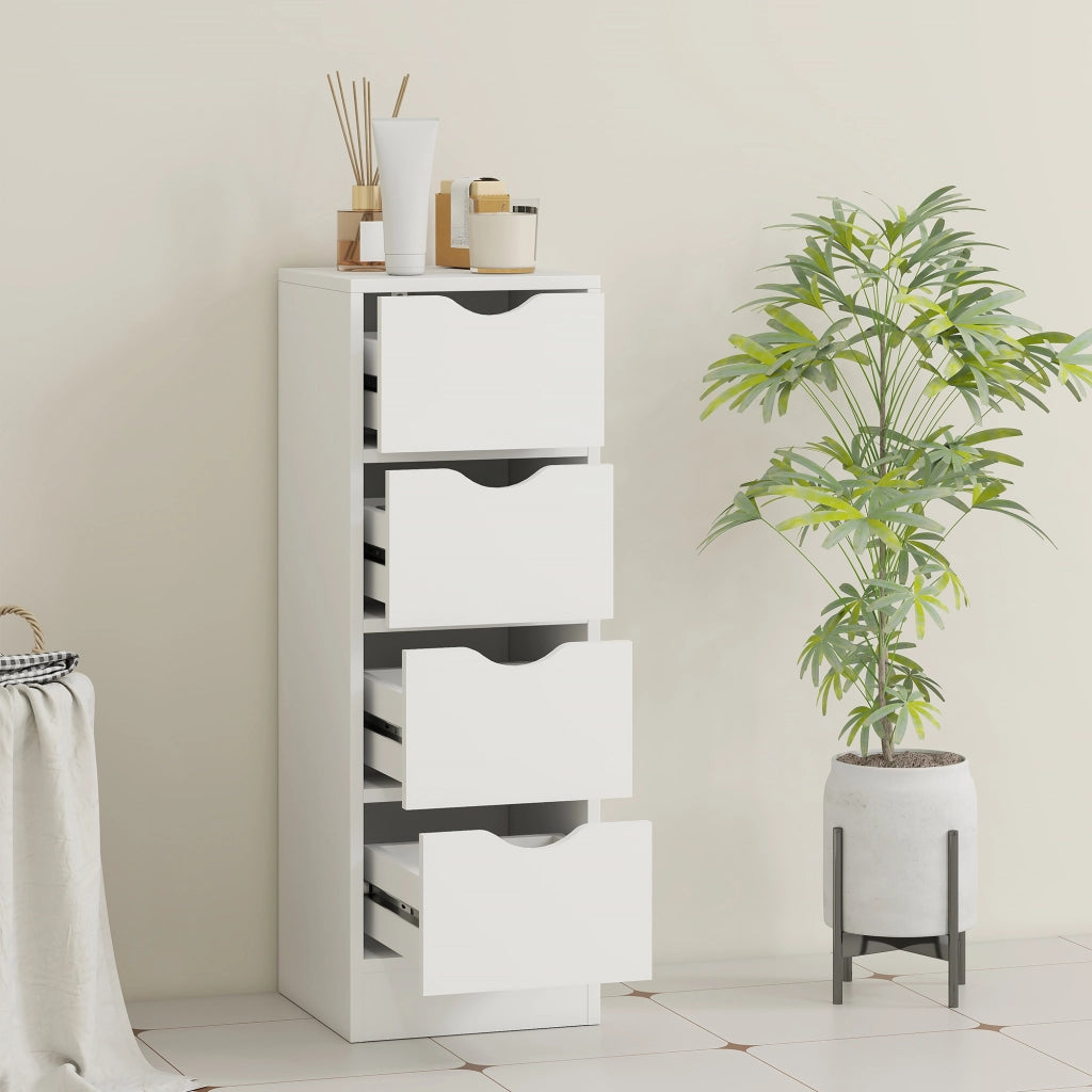 Mobile da bagno con 4 cassetti ¨C zephmum ¨C bianco 29x29x83 cm