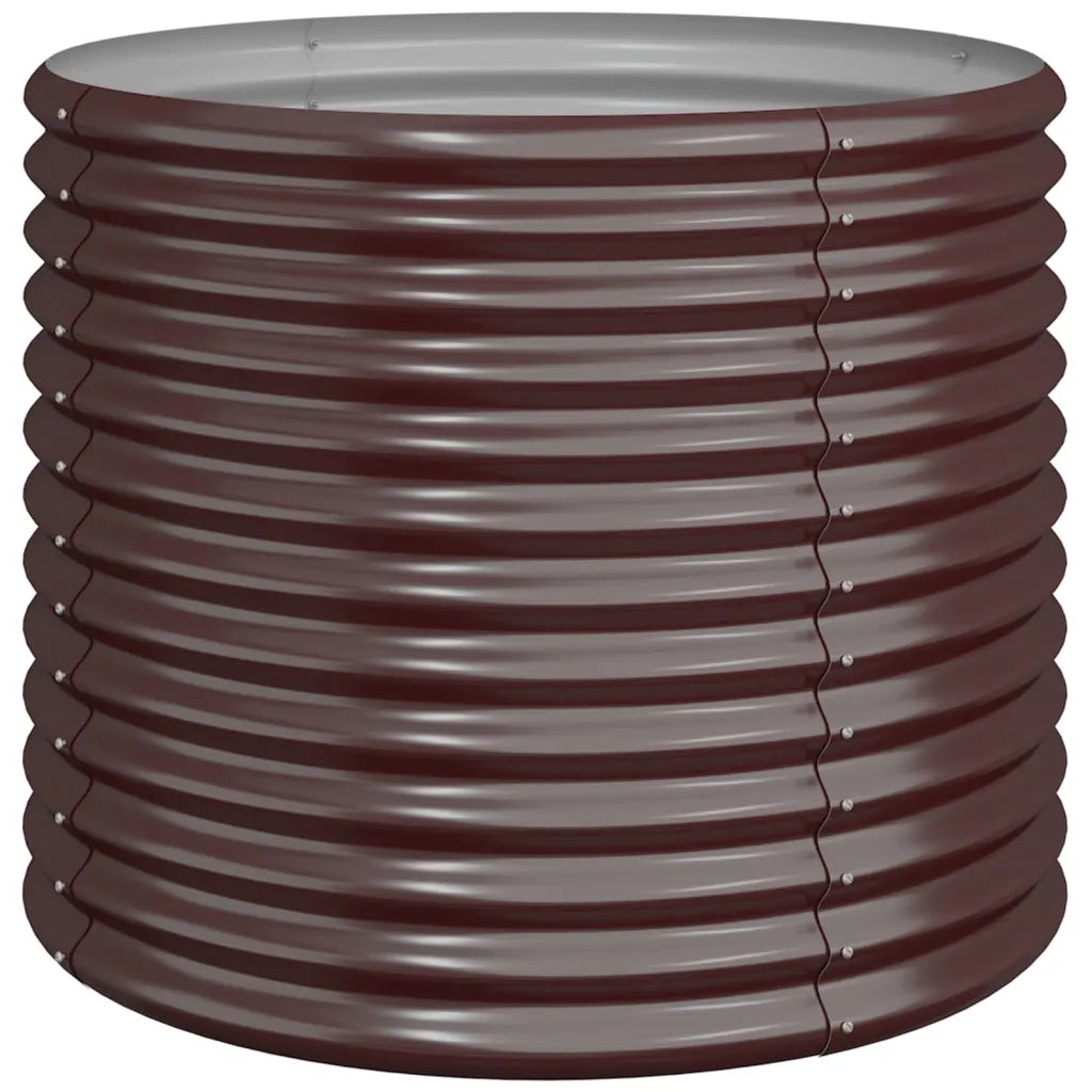 Vaso Giardino Acciaio Zincato 80x80x68 cm Marrone 318860