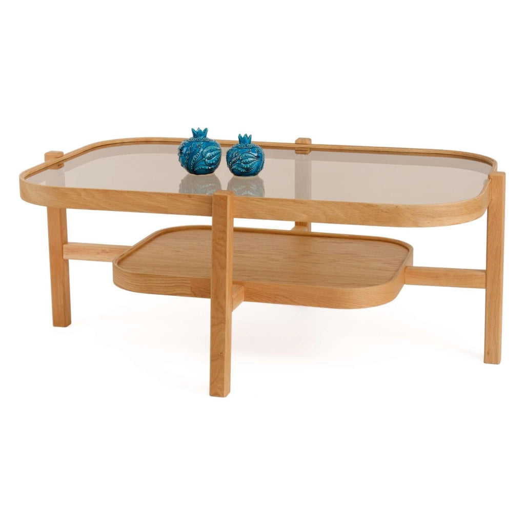 Sorbolo, Tavolino da Salotto un Vano, 110x70x48h cm Marrone Rovere