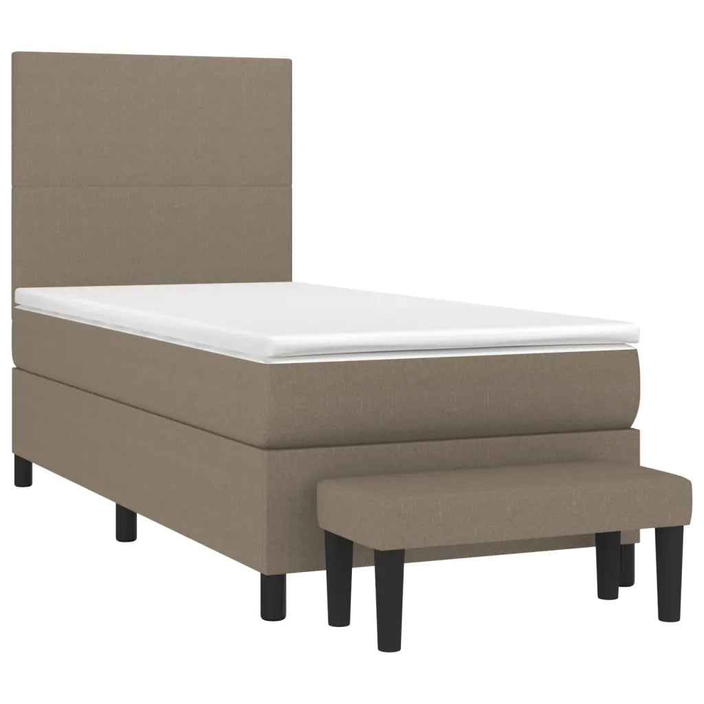Giroletto a Molle con Materasso Tortora 100x200 cm in Tessuto 3136417