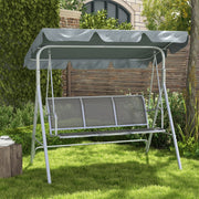Dondolo da Giardino 3 Posti con Tetto ¨C MINIMAL ¨C Metallo Grigio, 170x110x153 cm