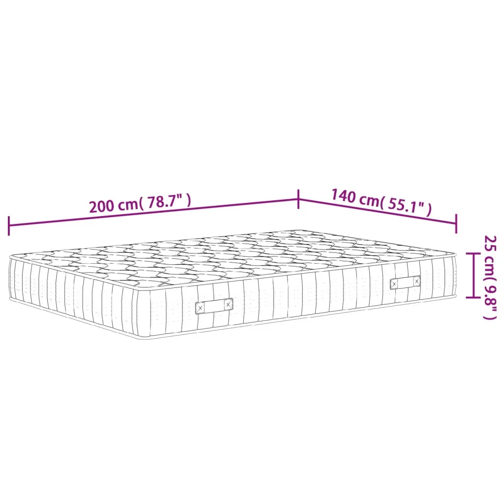 Materasso a Molle Insacchettate-Materasso per letto Medio Rigido 140x200 cm 711729
