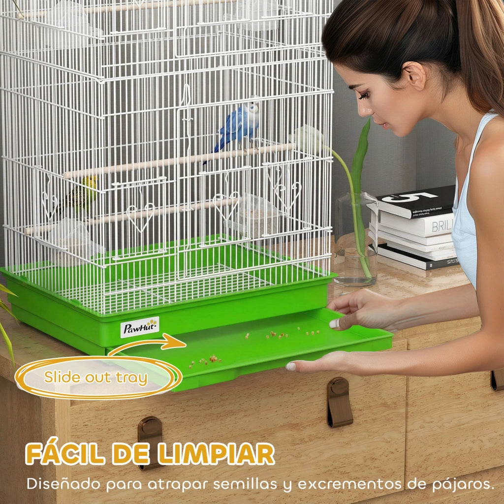 Gabbia per Uccelli ¨C zephmum ¨C Verde 46.5x35.5x92 cm