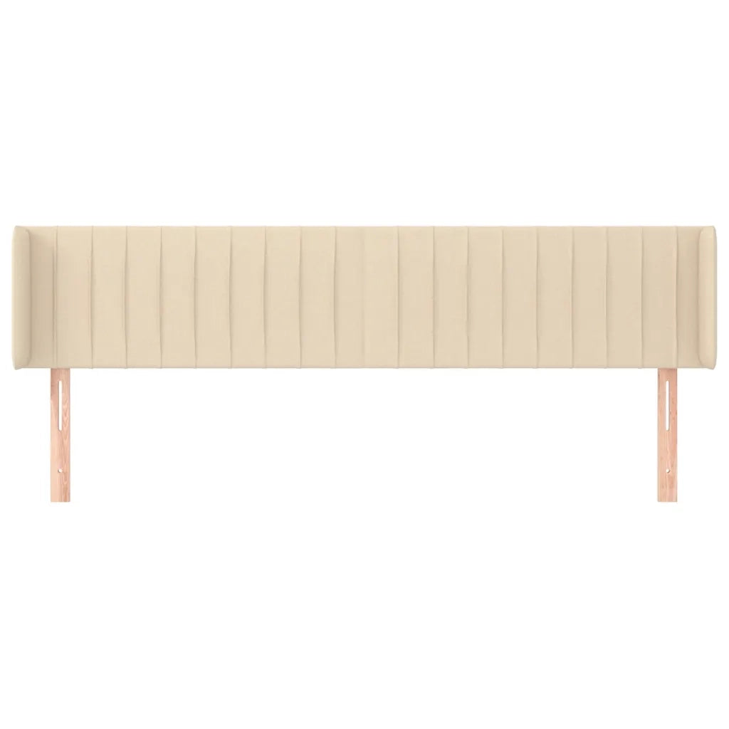Testiera | Testata ad Orecchio Crema 203x16x78/88 cm in Tessuto