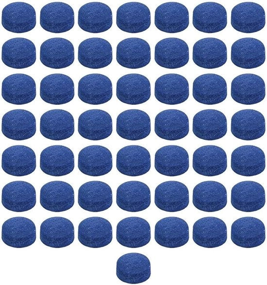 Set di pallini da pool e snooker - 50 pezzi - 10 mm pallini da pool - Blu - Pallini di ricambio - Scatola di plastica per conservazione - Colpi precisi - Adatto per pool e snooker - Disegno a diamante