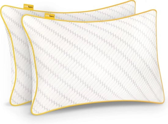 Traagschuim Hoofdkussens 2 Stuks con Copricuscino in Bambù 71x45cm, Gel Filling Raffreddante e Altezza Regolabile - Cuscino Respiro e Lavabile a Macchina per Laterali, Dorso e Addome