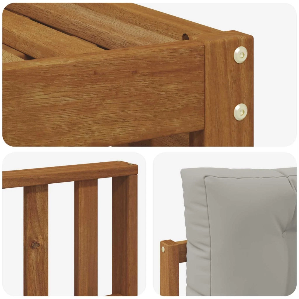 Set di divani da esterno 7 pcs Grigio Naturale e Chiaro