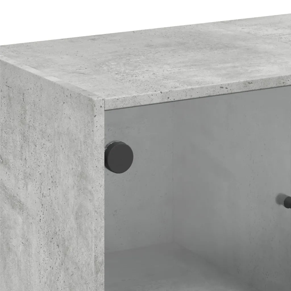 Mobile con Ante in Vetro Grigio Cemento 68x37x75,5 cm 836381