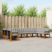 Set di divani da esterno 10 pcs Grigio Naturale e Chiaro