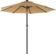 Ombrellone con Illuminazione Solare a LED - Ombrellone - Schermo Solare - Protezione UPF 50+ - Ø 2,7m - Metallo e Poliestere - Miele