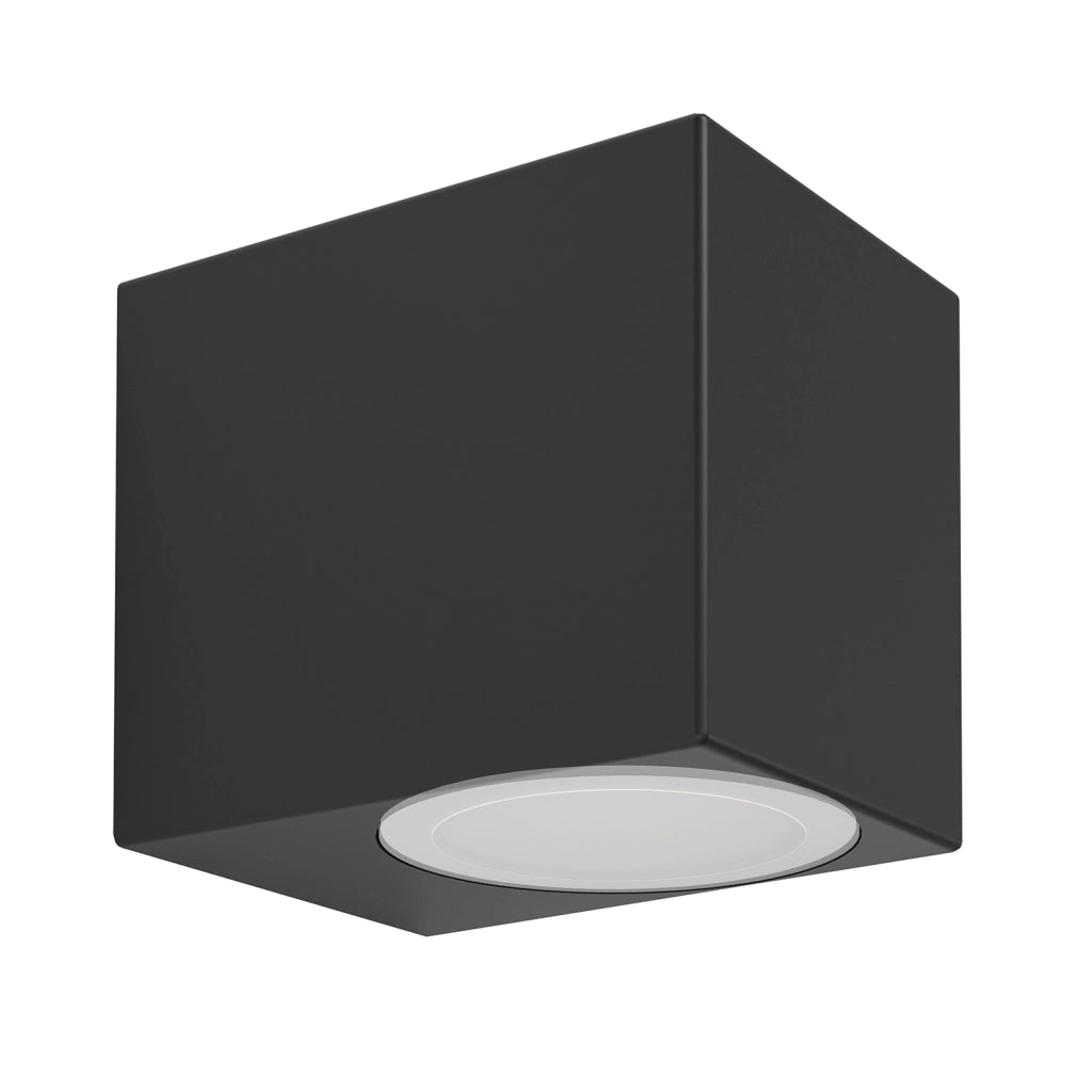 Applique Esterno Moderna Jabaga Policarbonato Nero Policarbonato Trasp Gu10