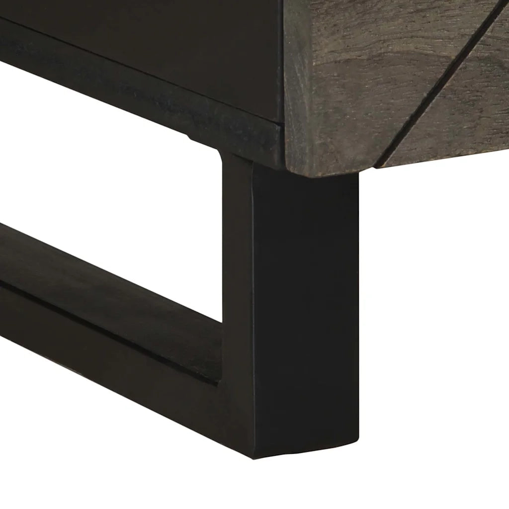 Tavolino da Salotto-Tavolino da soggiorno-Tavolo Nero 80x54x40 cm in Legno Massello di Mango 342636
