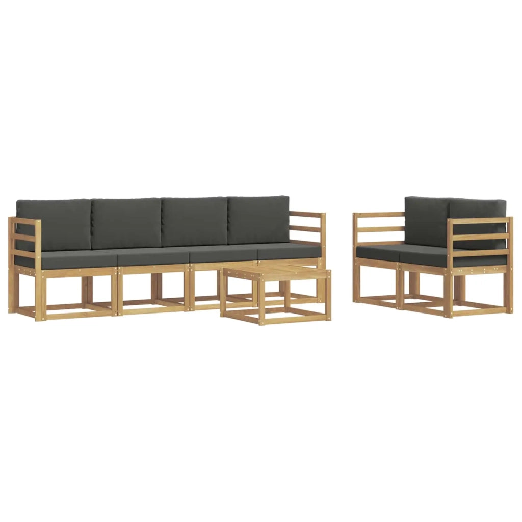 Set di divani da esterno con cuscino 7 pcs Bianco e Antracite