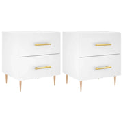 Set di 2 Comodini | Armadio da Notte | Mobiletto da notte Bianchi 40x35x47,5 cm in Legno Multistrato