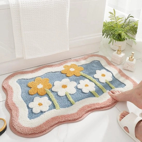 Pavimento Antiscivolo 50 x 80 cm - Super Assorbente - Tappeto da Bagno morbido - Resistente all'ambiente TPR - Ideale per Bagno/Camera da letto - Tappeto da Bagno