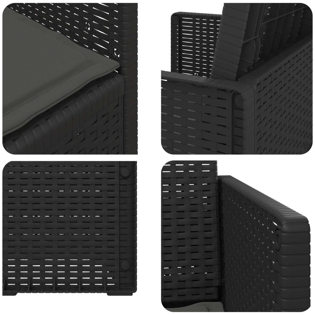 Sedie da pranzo da giardino 2 pcs Antracite PP